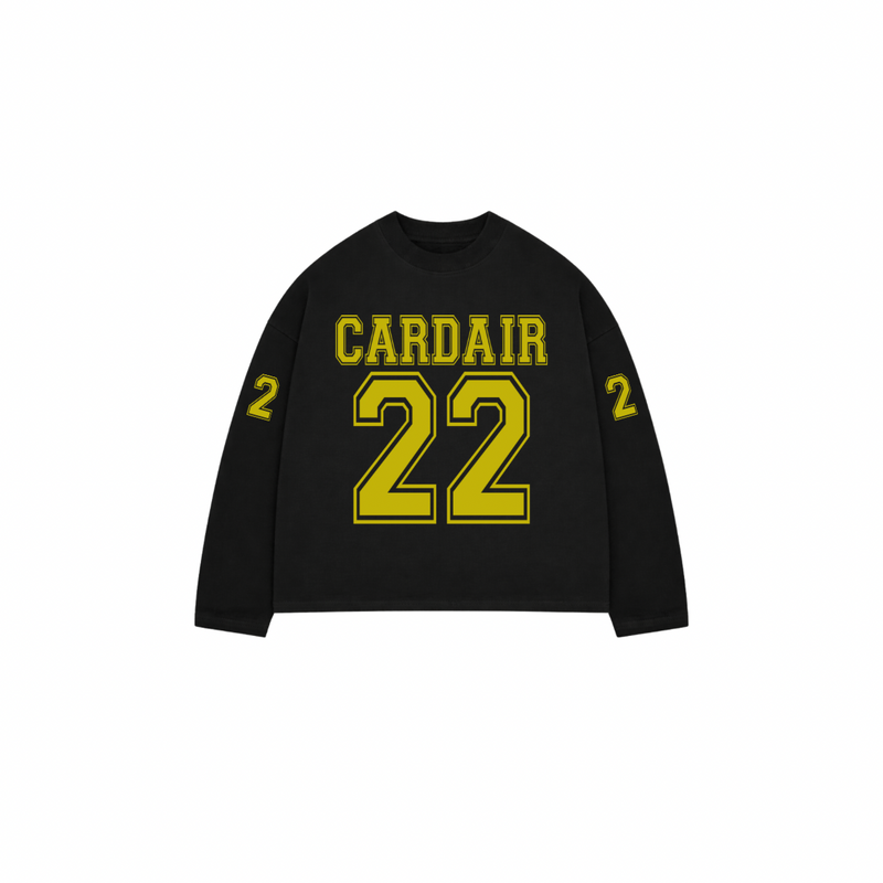 Varsity Long Sleeve T Shirt - Black