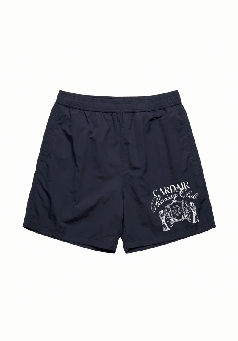 Embroidered Racing Club Shorts - Navy