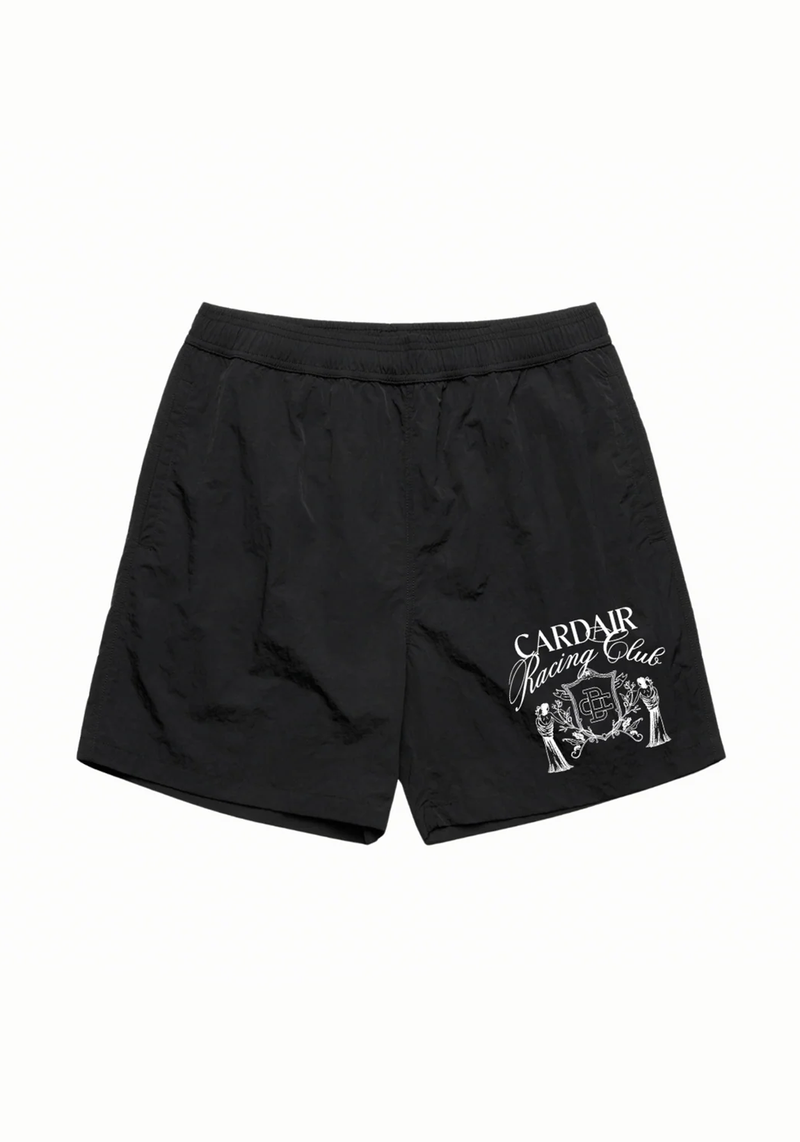 Embroidered Racing Club Shorts - Black